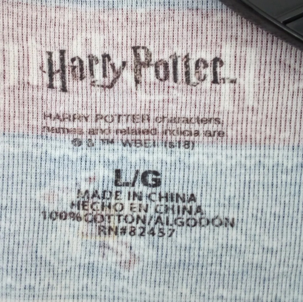 Harry Potter Winter Snowflake Glasses Maroon Blue Pajama Top Sleepwear Large - Picture 8 of 10
